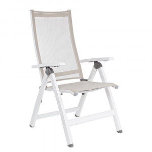 Scaun exterior dining recliner alb din texti Cruise Bizzotto
