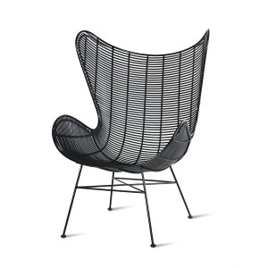 Scaun lounge negru din fier si plastic pentru exterior Fonsi HK Living