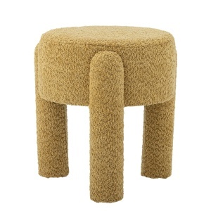 Scaunel galben din textil Bruno Boucle Bloomingville