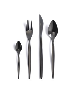 Set 16 tacamuri din metal negru Selua Kave Home