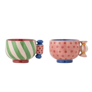 Set 2 cani multicolore din ceramica 250 ml Caramella Bloomingville