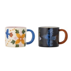 Set 2 cani multicolore din ceramica 300 ml Maricala Bloomingville