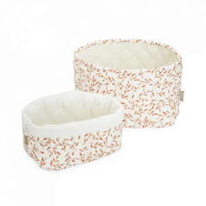 Set 2 cosuri maro caramel din bumbac Caramel Leaves Cam Cam