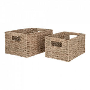 Set 2 cosuri maro din fibre naturale Venice House Nordic