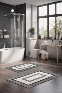 Set 2 covorase de baie multicolore din fibre sintetice CT-5076 The Home Collection