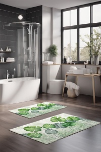 Set 2 covorase de baie multicolore din fibre sintetice CT-5310 The Home Collection