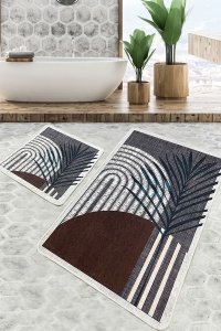 Set 2 covorase de baie multicolore din fibre sintetice Morillo The Home Collection