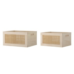 Set 2 cutii maro din lemn Piana Bloomingville