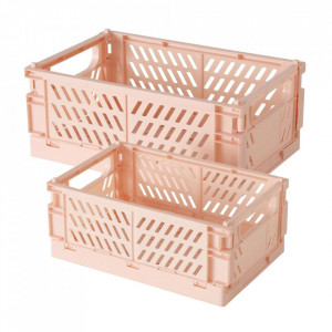 Set 2 cutii roz din plastic Malmo Boltze