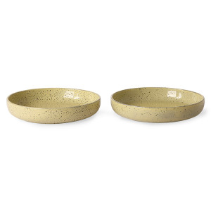 Set 2 farfurii adanci galbene din ceramica 22 cm Goot HK Living