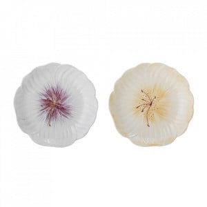 Set 2 farfurii intinse mov/maro din ceramica 21 cm Mimosa Creative Collection