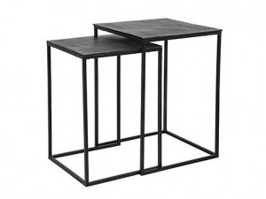 Set 2 masute negre din aluminiu si fier Jaysen Richmond Interiors