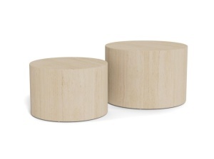 Set 2 mese de cafea crem Dice Round Quiet Object