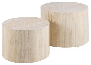 Set 2 mese de cafea crem Dice Round Quiet Object