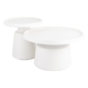 Set 2 mese de cafea gri deschis din metal Rodos The Home Collection