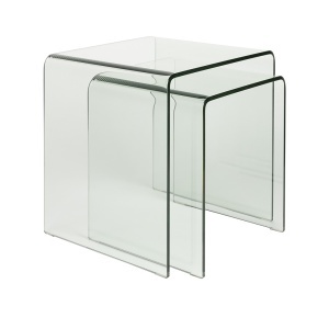 Set 2 mese laterale transparente din sticla Vetro Dutchbone