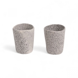 Set 2 pahare gri din ceramica 8x10 cm Newlithic Seletti