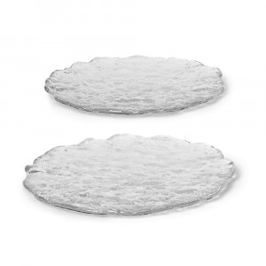 Set 2 platouri transparente din sticla Momento Ferm Living