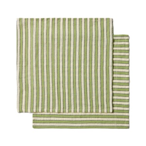 Set 2 servete bej/verzi din bumbac 35x35 cm Ulena Kave Home
