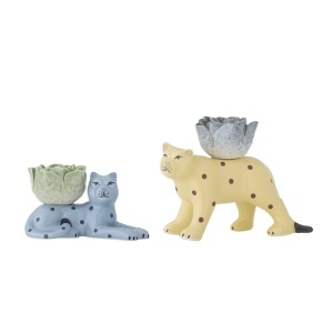 Set 2 suporturi lumanare multicolore din ceramica Rory Deco Bloomingville