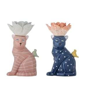 Set 2 suporturi lumanari multicolore din ceramica Eri Bloomingville