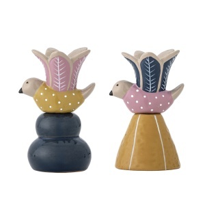 Set 2 suporturi lumanari multicolore din ceramica Swift Bloomingville