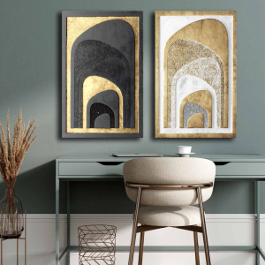 Set 2 tablouri multicolore din fibre naturale 45x70 cm Dista The Home Collection