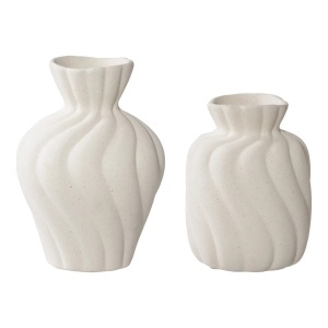 Set 2 vaze albe din ceramica Hoks House Nordic