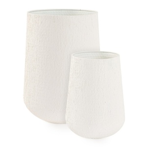 Set 2 vaze decorative bej din metal Kenar Bizzotto