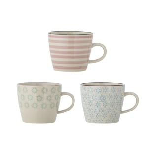 Set 3 cani multicolore din ceramica 380 ml Patrizia Bloomingville