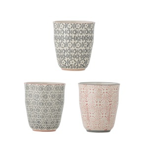 Set 3 cesti multicolore din ceramica 300 ml Cecile Bloomingville