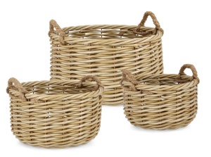 Set 3 cosuri maro din fibre sintetice Julen Natural Bizzotto