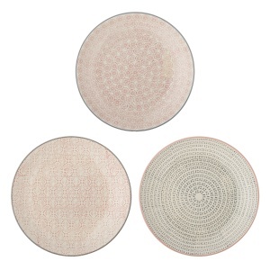 Set 3 farfurii intinse multicolore din ceramica 25 cm Cecile Bloomingville