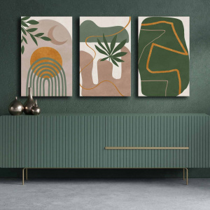Set 3 tablouri multicolore din fibre naturale 45x70 cm Simplera The Home Collection