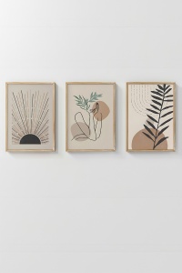 Set 3 tablouri multicolore din lemn 3Dartsohoset18 The Home Collection