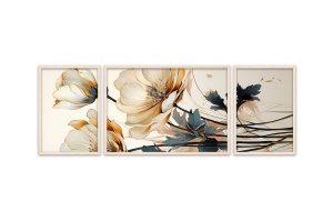 Set 3 tablouri multicolore din lemn 50x140 cm Huhu303 The Home Collection