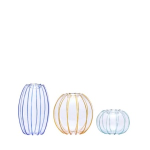 Set 3 vaze multicolore din sticla Orbit Hubsch