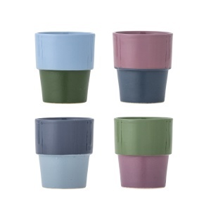 Set 4 cesti multicolore din ceramica 150 ml Ewan Bloomingville