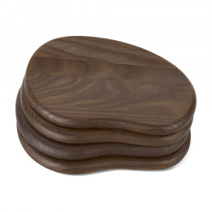 Set 4 platouri maro din lemn 15x20 cm Cairn Ferm Living