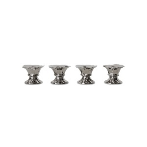 Set 4 suporturi pentru ou argintii din ceramica New classics HKliving