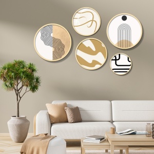 Set 5 tablouri multicolore din lemn Yats-06 The Home Collection