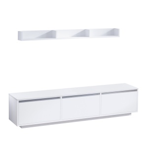 Set comoda TV cu raft alb Prag The Home Collection