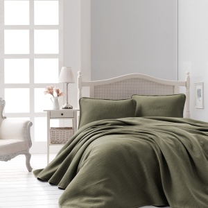 Set cuvertura kaki din bumbac Liv Double The Home Collection