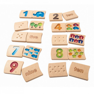 Set de joaca 10 piese multicolor din lemn Number 1-10 Plan Toys