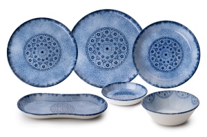 Set de masa 27 piese albastre din ceramica N25005 The Home Collection
