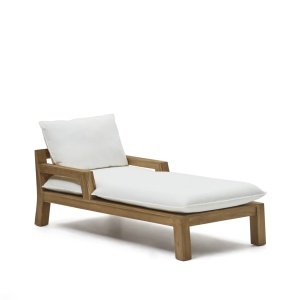 Sezlong alb/maro din textil Forcanera Kave Home
