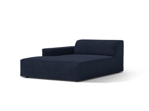 Sezlong canapea modulara albastru navy din textil pentru 1 persoana Jodie Left Micadoni