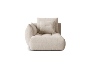 Sezlong canapea modulara bej deschis din textil pentru 1 persoana Bloom Wind Left Lounge Micadoni