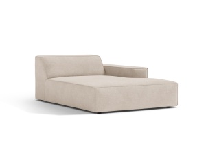 Sezlong canapea modulara bej din textil pentru 1 persoana Jodie Right Micadoni