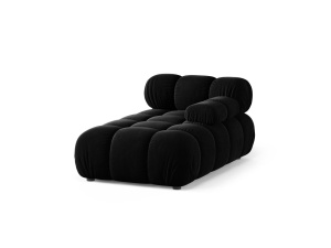 Sezlong canapea modulara neagra din catifea pentru 1 persoana Bellis Right Micadoni